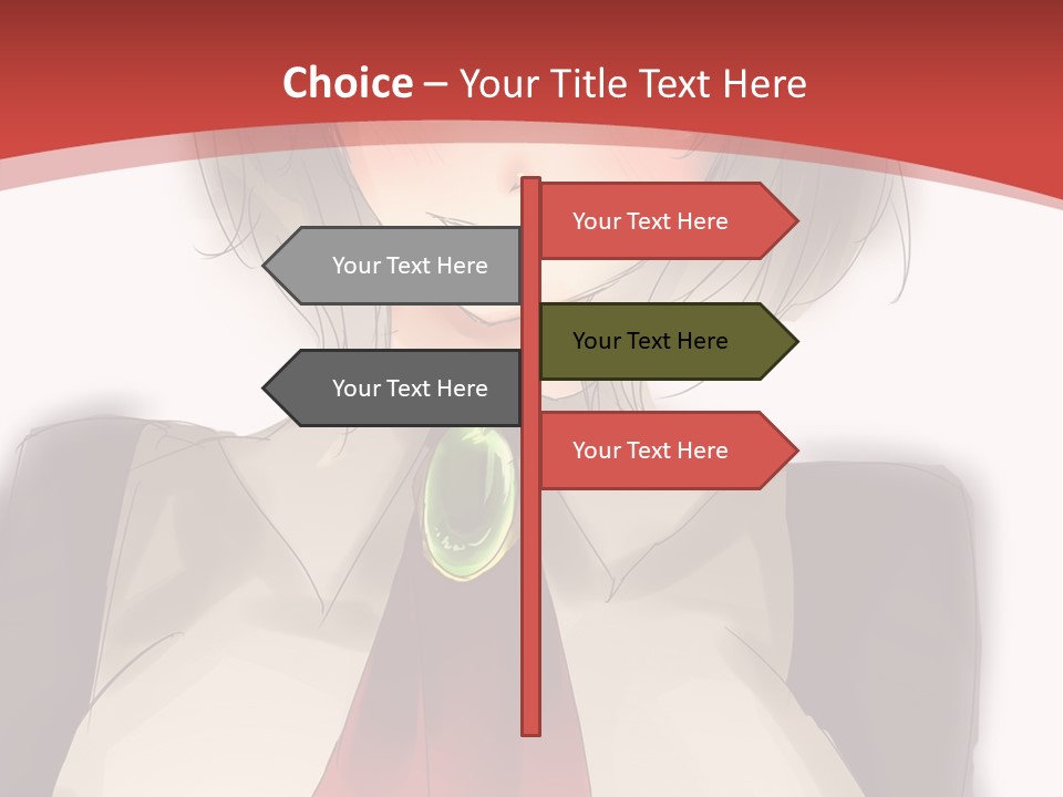 A Woman With A Red Tie And A White Shirt PowerPoint Template