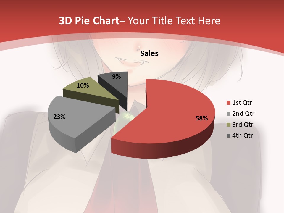 A Woman With A Red Tie And A White Shirt PowerPoint Template