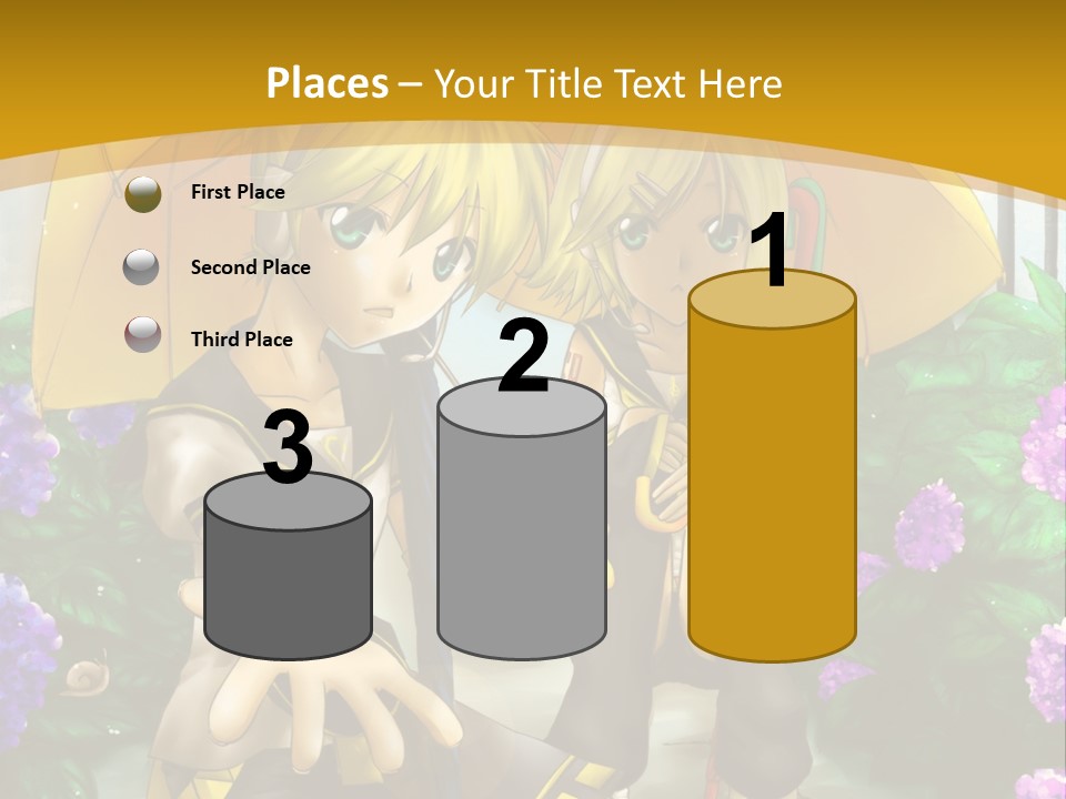 A Couple Of Anime Characters Holding Umbrellas PowerPoint Template