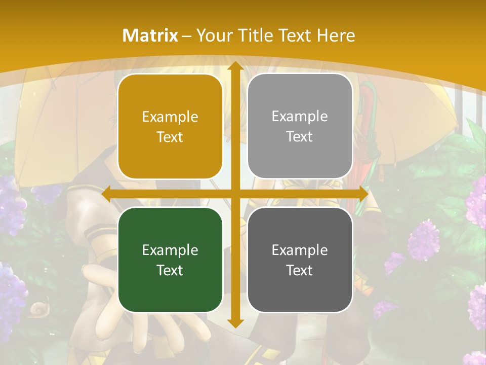 A Couple Of Anime Characters Holding Umbrellas PowerPoint Template