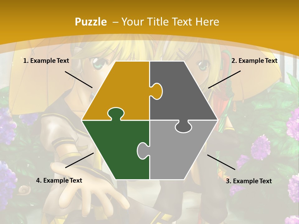 A Couple Of Anime Characters Holding Umbrellas PowerPoint Template