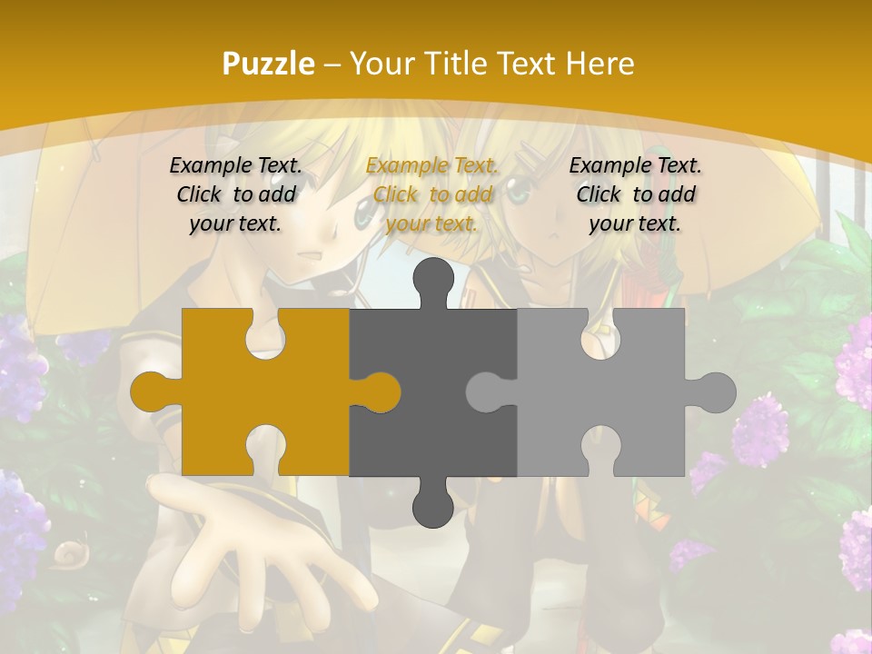 A Couple Of Anime Characters Holding Umbrellas PowerPoint Template