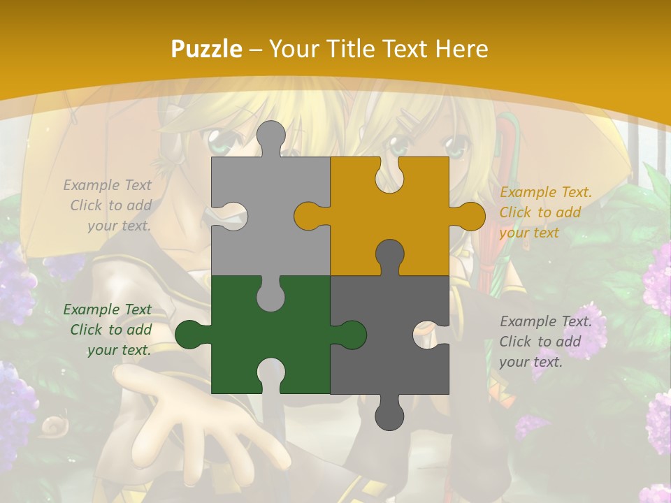 A Couple Of Anime Characters Holding Umbrellas PowerPoint Template