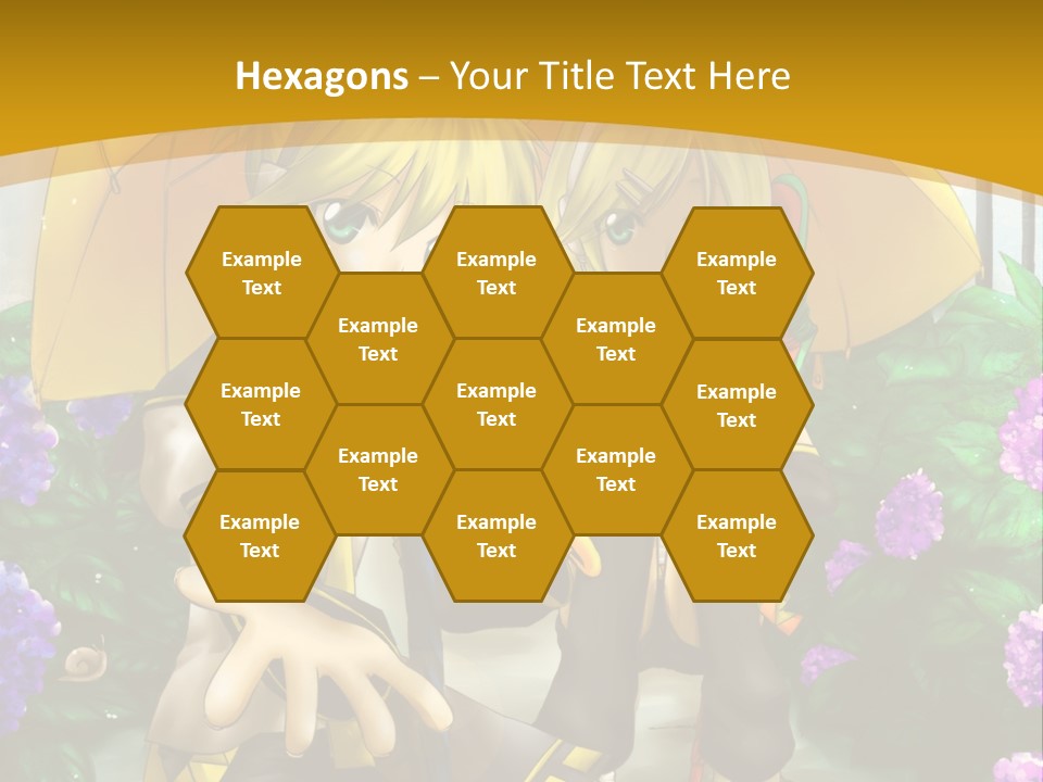 A Couple Of Anime Characters Holding Umbrellas PowerPoint Template