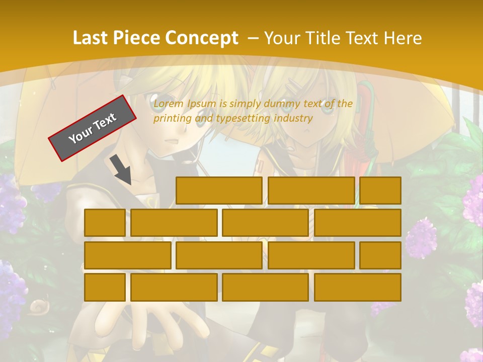 A Couple Of Anime Characters Holding Umbrellas PowerPoint Template