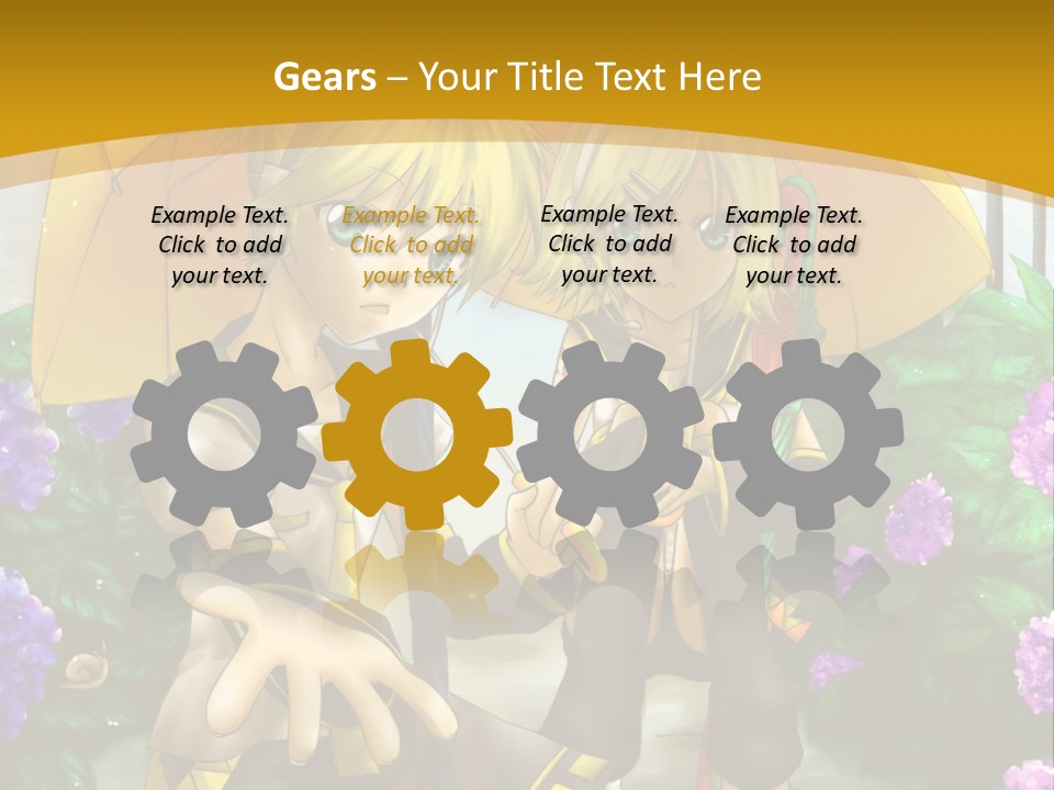 A Couple Of Anime Characters Holding Umbrellas PowerPoint Template