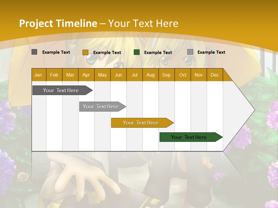 A Couple Of Anime Characters Holding Umbrellas PowerPoint Template
