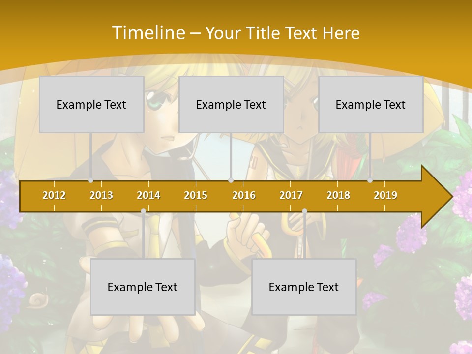 A Couple Of Anime Characters Holding Umbrellas PowerPoint Template