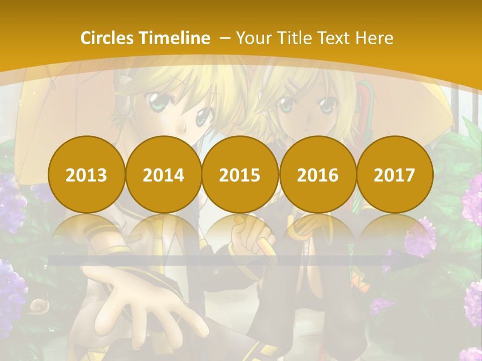 A Couple Of Anime Characters Holding Umbrellas PowerPoint Template