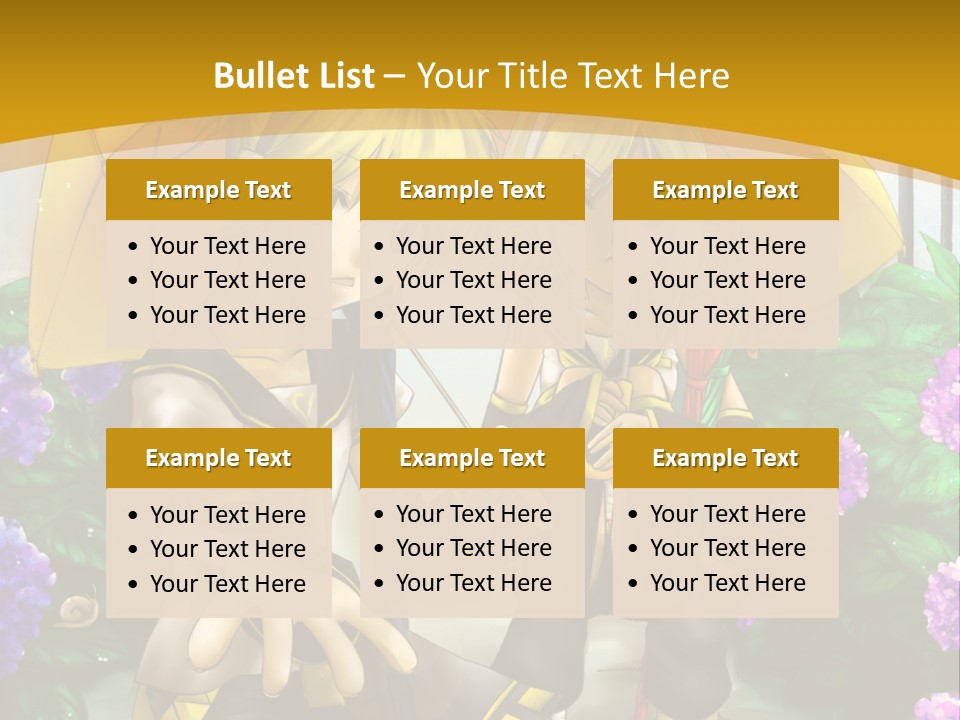 A Couple Of Anime Characters Holding Umbrellas PowerPoint Template