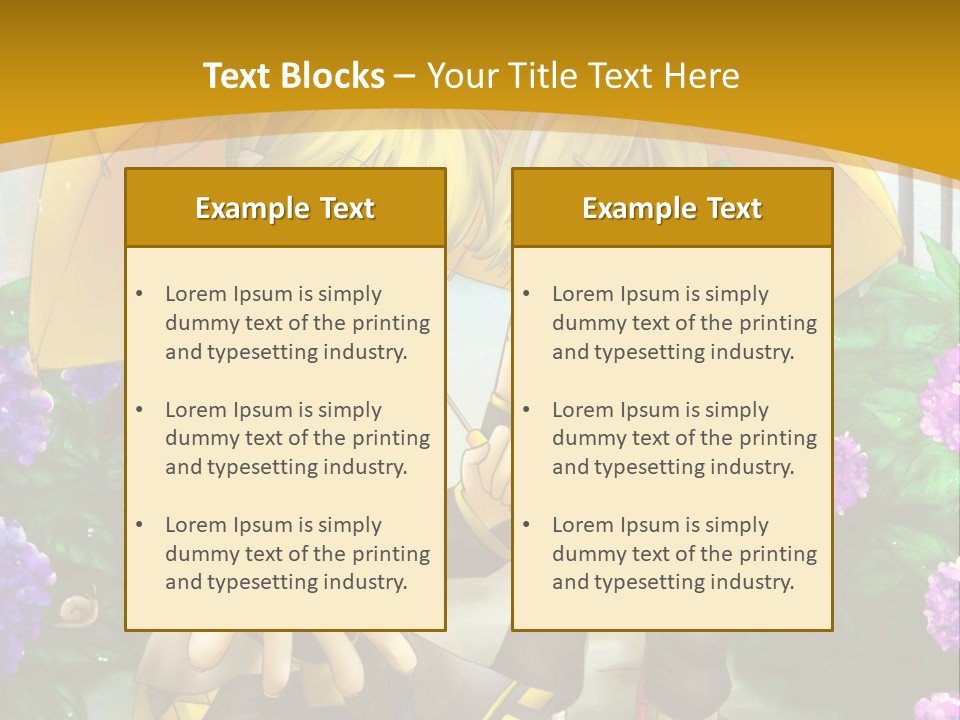 A Couple Of Anime Characters Holding Umbrellas PowerPoint Template