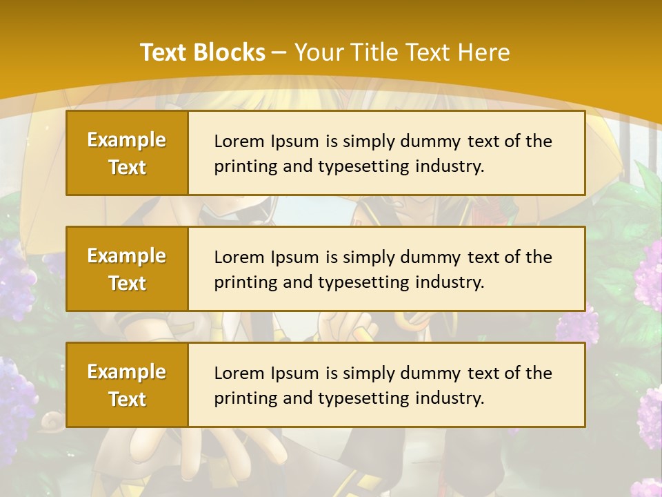 A Couple Of Anime Characters Holding Umbrellas PowerPoint Template