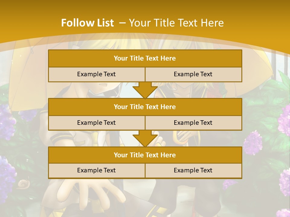 A Couple Of Anime Characters Holding Umbrellas PowerPoint Template