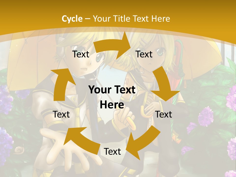 A Couple Of Anime Characters Holding Umbrellas PowerPoint Template