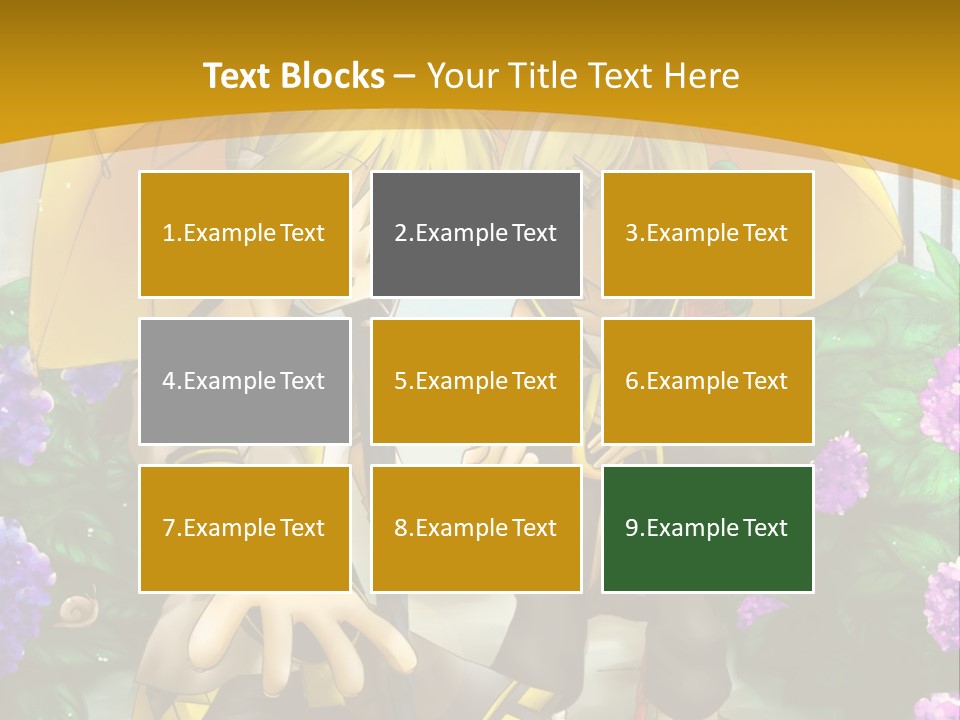 A Couple Of Anime Characters Holding Umbrellas PowerPoint Template