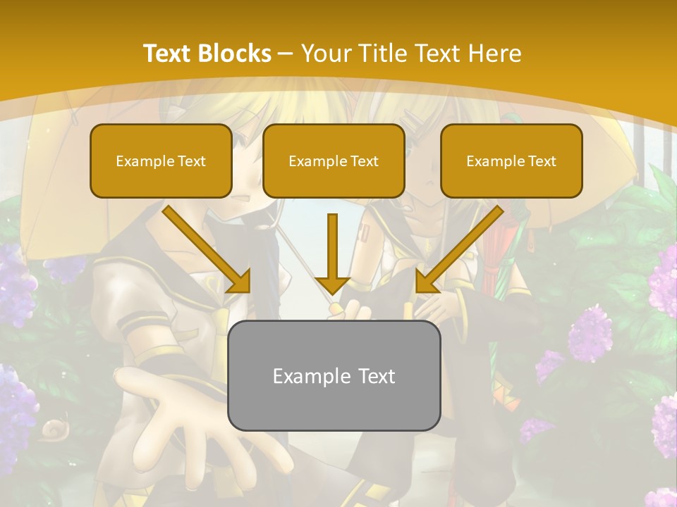 A Couple Of Anime Characters Holding Umbrellas PowerPoint Template