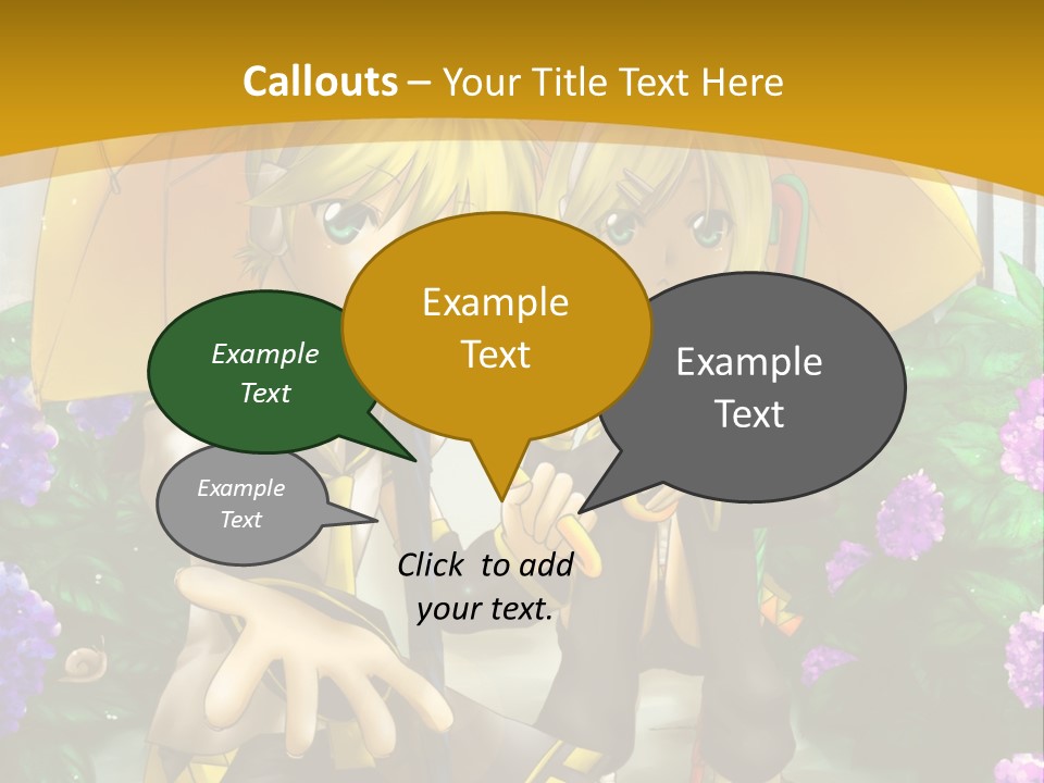 A Couple Of Anime Characters Holding Umbrellas PowerPoint Template