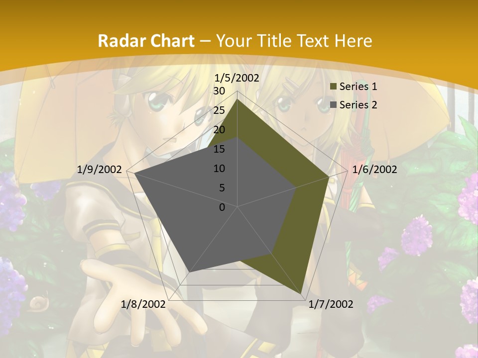 A Couple Of Anime Characters Holding Umbrellas PowerPoint Template