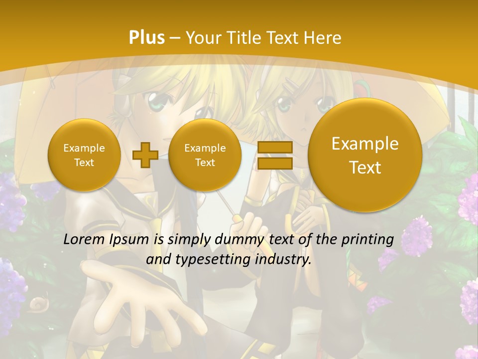 A Couple Of Anime Characters Holding Umbrellas PowerPoint Template
