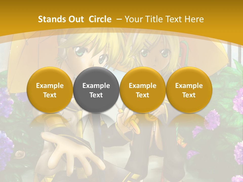 A Couple Of Anime Characters Holding Umbrellas PowerPoint Template