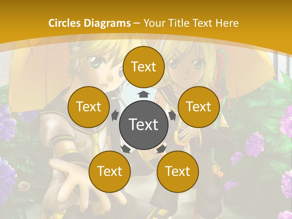 A Couple Of Anime Characters Holding Umbrellas PowerPoint Template