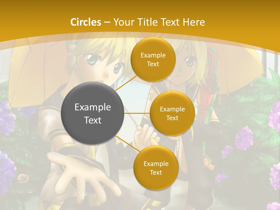 A Couple Of Anime Characters Holding Umbrellas PowerPoint Template