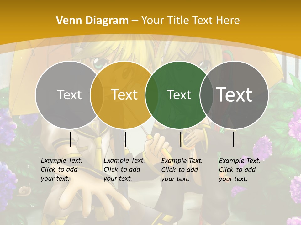 A Couple Of Anime Characters Holding Umbrellas PowerPoint Template