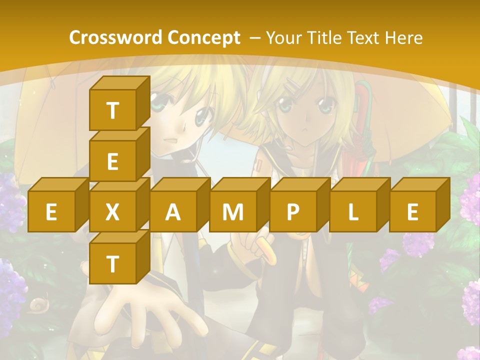 A Couple Of Anime Characters Holding Umbrellas PowerPoint Template