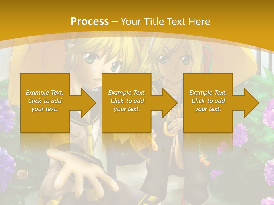 A Couple Of Anime Characters Holding Umbrellas PowerPoint Template