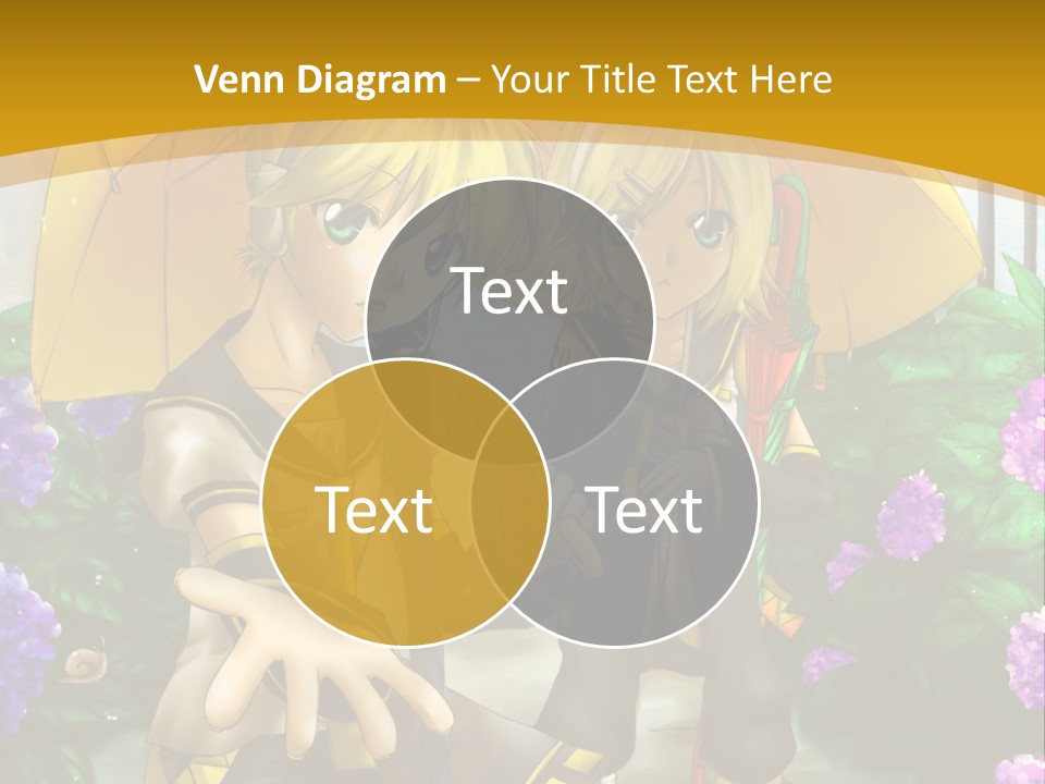 A Couple Of Anime Characters Holding Umbrellas PowerPoint Template