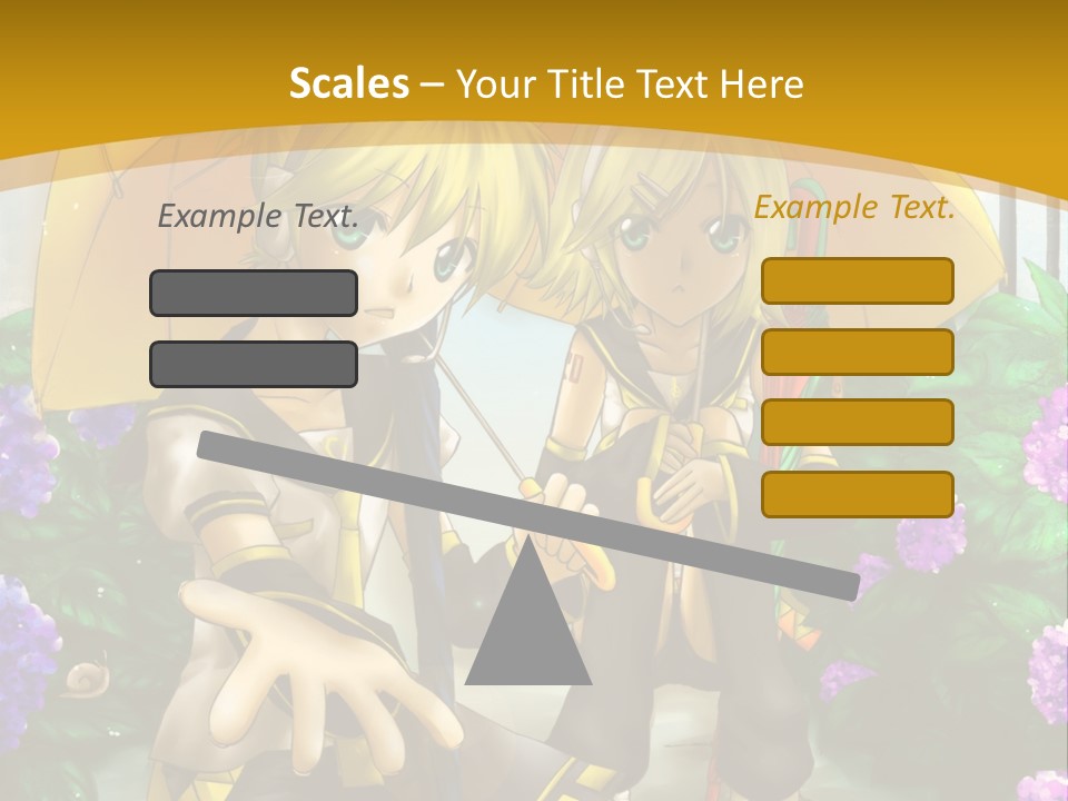 A Couple Of Anime Characters Holding Umbrellas PowerPoint Template
