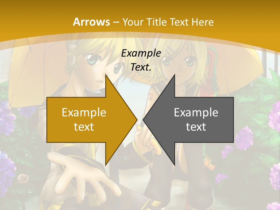 A Couple Of Anime Characters Holding Umbrellas PowerPoint Template