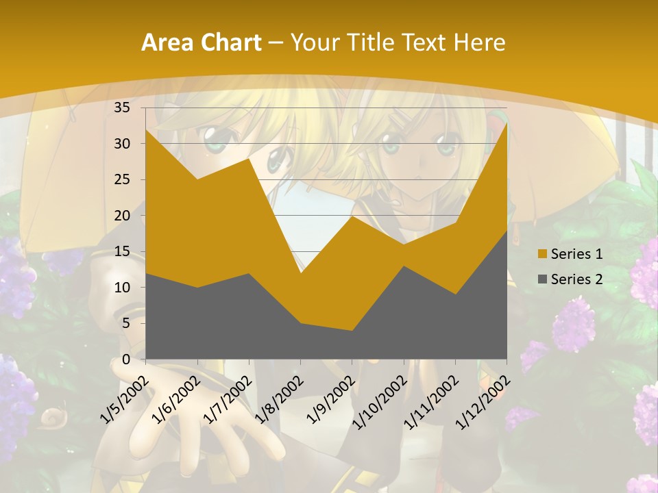 A Couple Of Anime Characters Holding Umbrellas PowerPoint Template