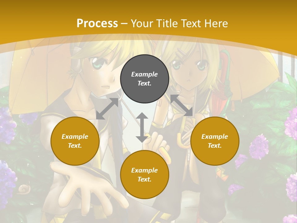 A Couple Of Anime Characters Holding Umbrellas PowerPoint Template