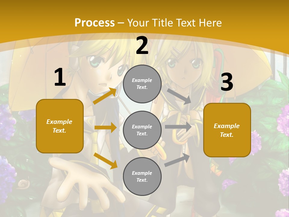 A Couple Of Anime Characters Holding Umbrellas PowerPoint Template