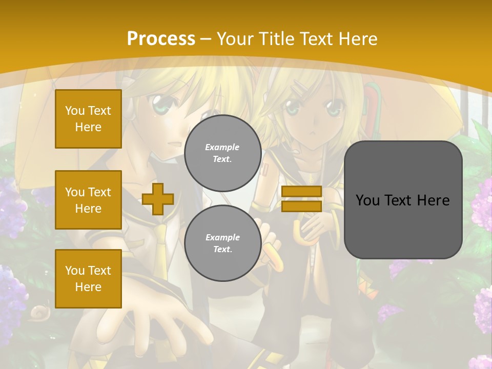 A Couple Of Anime Characters Holding Umbrellas PowerPoint Template
