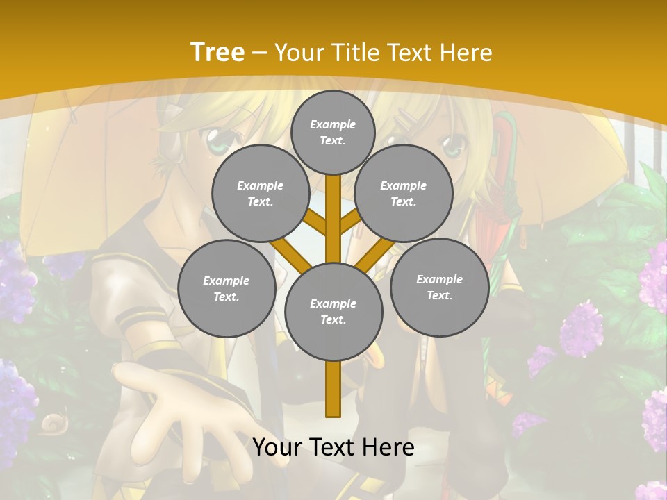 A Couple Of Anime Characters Holding Umbrellas PowerPoint Template