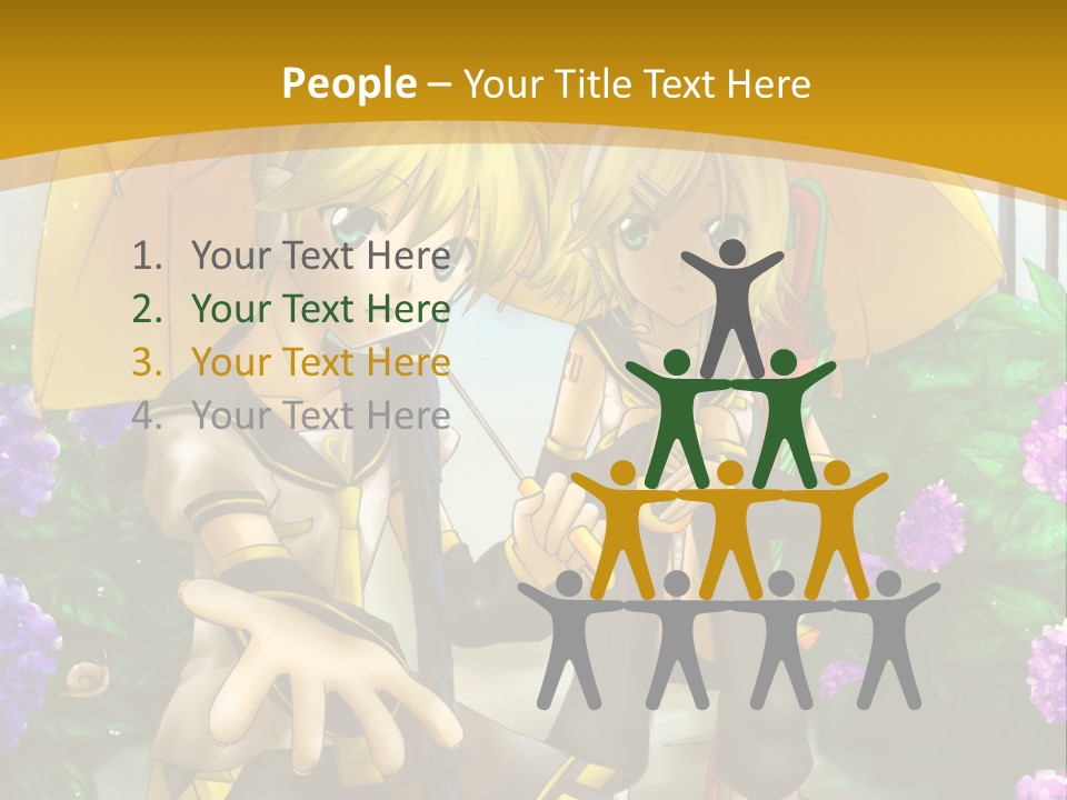 A Couple Of Anime Characters Holding Umbrellas PowerPoint Template
