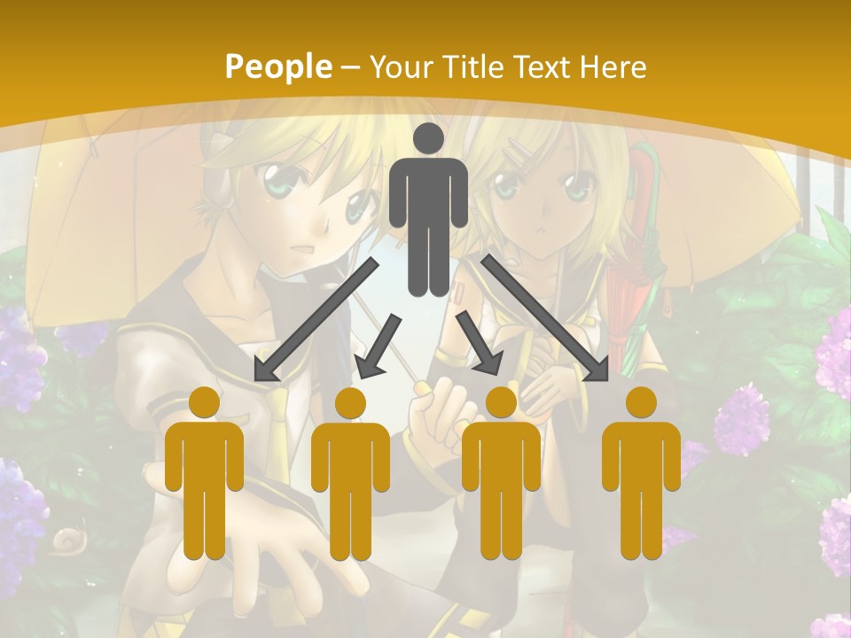 A Couple Of Anime Characters Holding Umbrellas PowerPoint Template