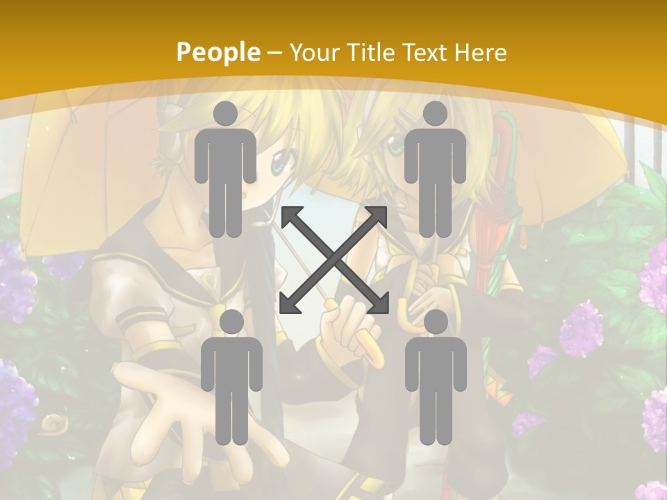A Couple Of Anime Characters Holding Umbrellas PowerPoint Template