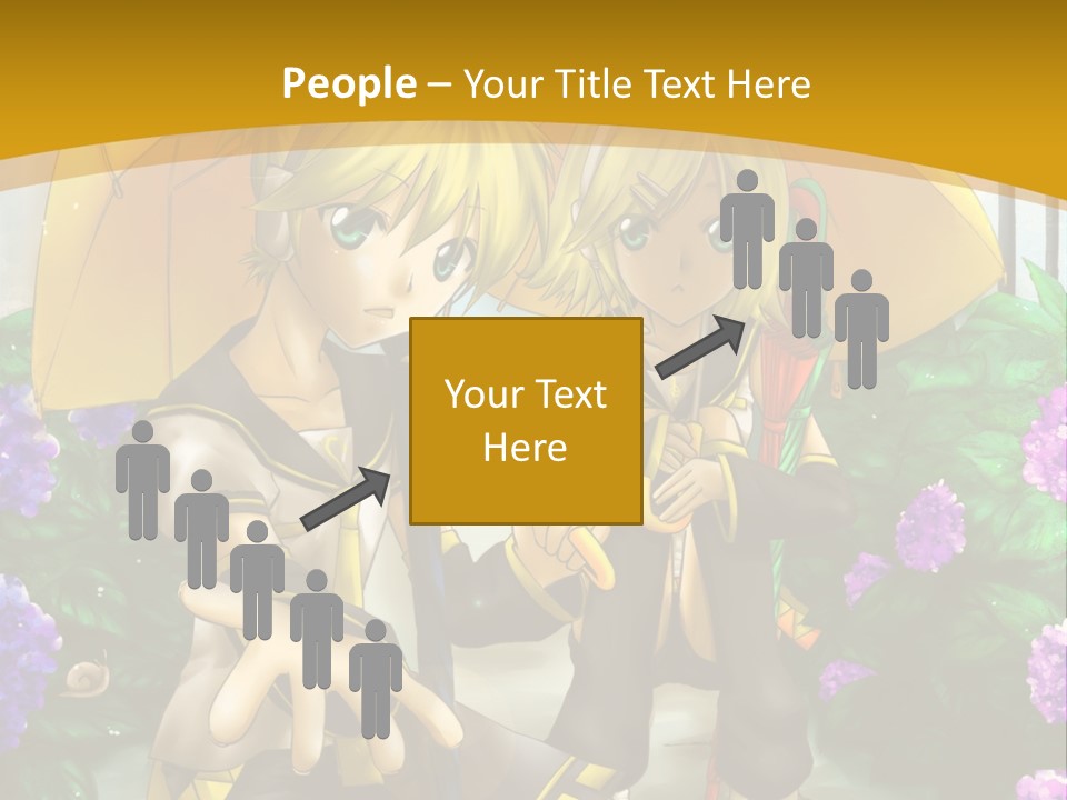 A Couple Of Anime Characters Holding Umbrellas PowerPoint Template