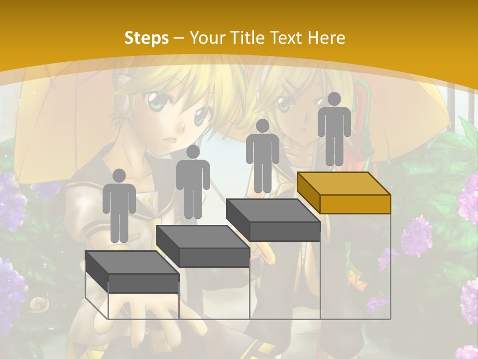 A Couple Of Anime Characters Holding Umbrellas PowerPoint Template