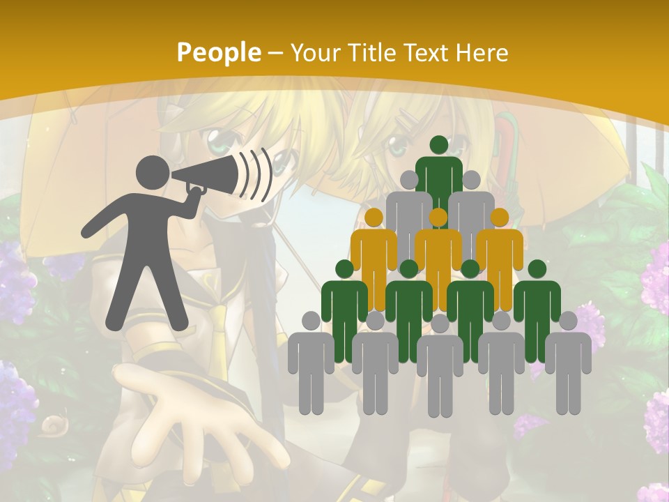 A Couple Of Anime Characters Holding Umbrellas PowerPoint Template