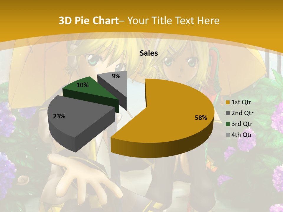 A Couple Of Anime Characters Holding Umbrellas PowerPoint Template