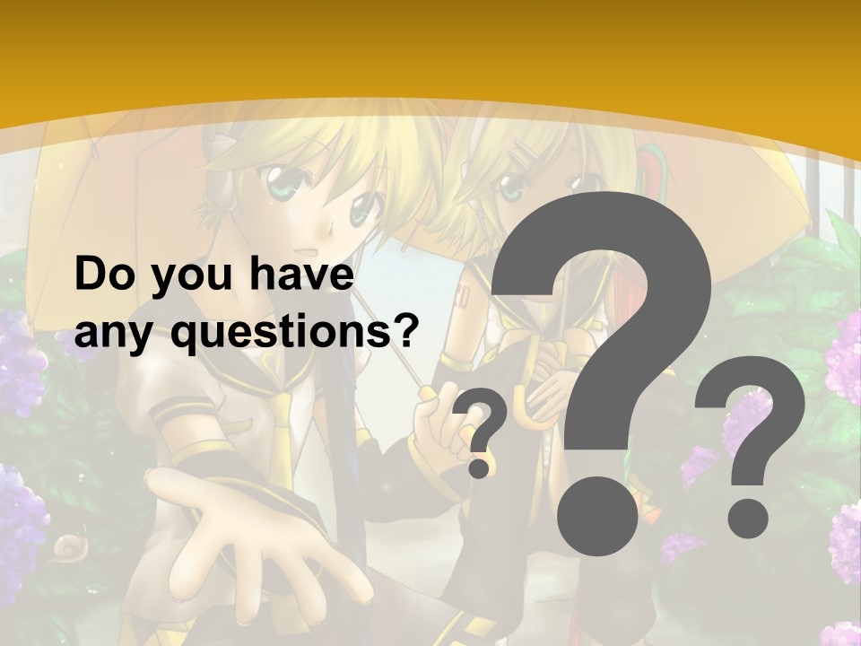 A Couple Of Anime Characters Holding Umbrellas PowerPoint Template