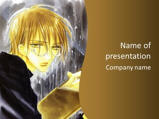 A Man With Glasses Is Holding A Book PowerPoint Template