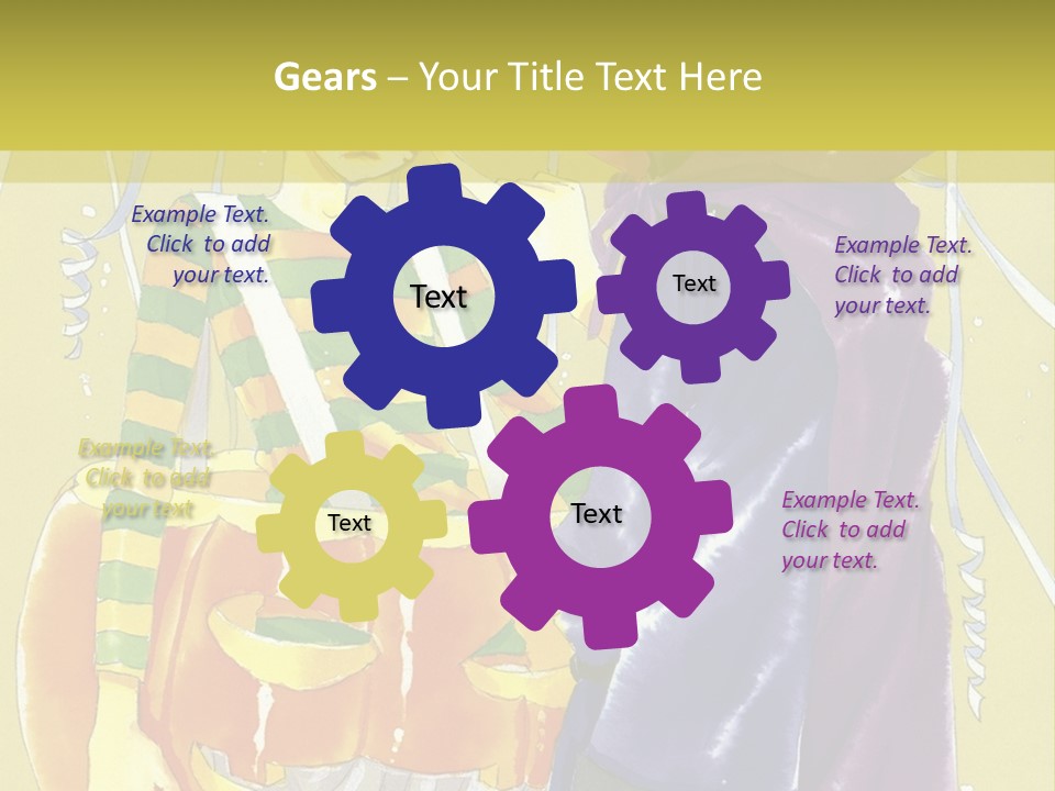 A Couple Of People Standing Next To Each Other PowerPoint Template