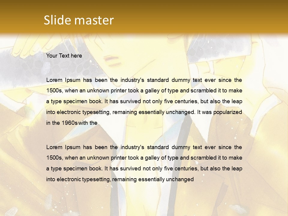 A Man In A Yellow Jacket Is Holding A Knife PowerPoint Template