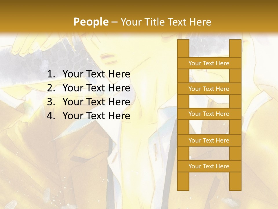 A Man In A Yellow Jacket Is Holding A Knife PowerPoint Template