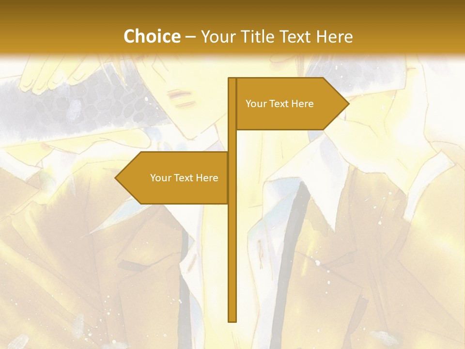 A Man In A Yellow Jacket Is Holding A Knife PowerPoint Template